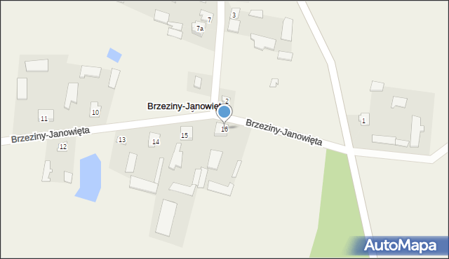 Brzeziny-Janowięta, Brzeziny-Janowięta, 16, mapa Brzeziny-Janowięta