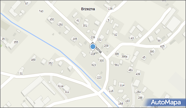 Brzezna, Brzezna, 218, mapa Brzezna