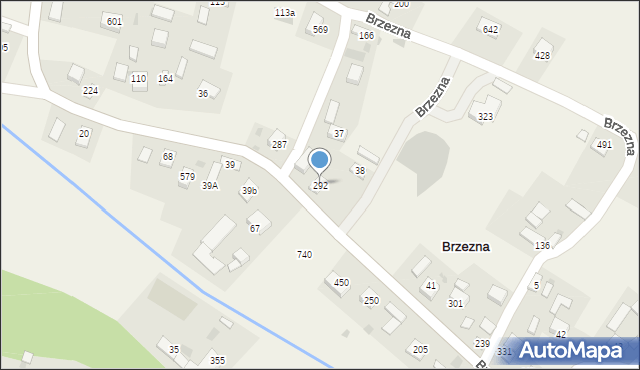 Brzezna, Brzezna, 292, mapa Brzezna