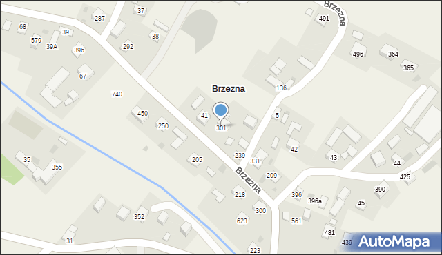Brzezna, Brzezna, 301, mapa Brzezna