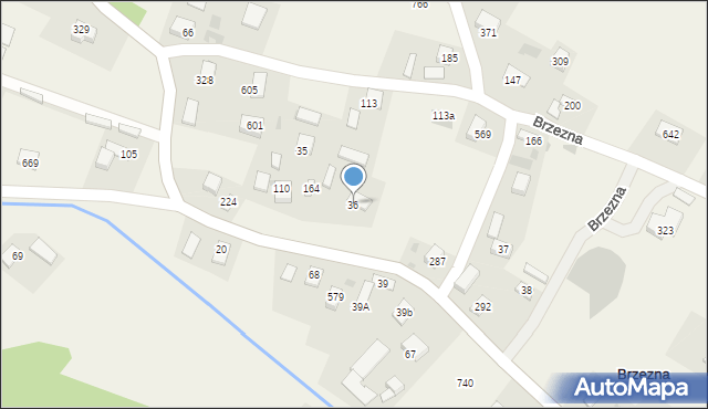 Brzezna, Brzezna, 36, mapa Brzezna