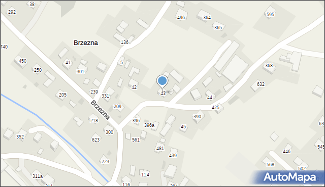 Brzezna, Brzezna, 43, mapa Brzezna