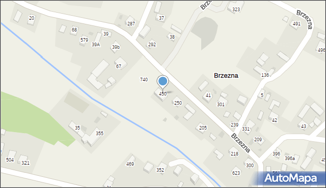 Brzezna, Brzezna, 450, mapa Brzezna