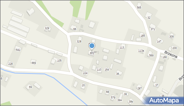 Brzezna, Brzezna, 601, mapa Brzezna