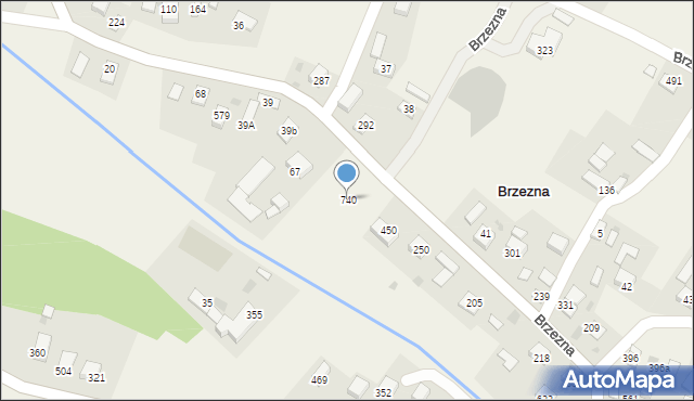 Brzezna, Brzezna, 740, mapa Brzezna