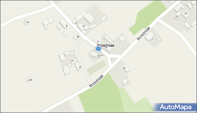 Brzeźniak, Brzeźniak, 13, mapa Brzeźniak