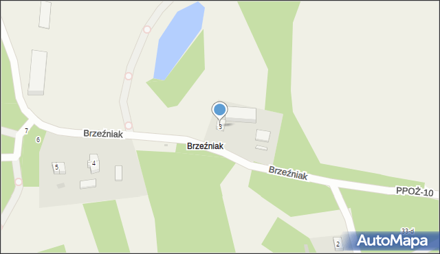 Brzeźniak, Brzeźniak, 3, mapa Brzeźniak