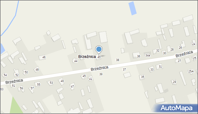 Brzeźnica, Brzeźnica, 40, mapa Brzeźnica