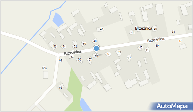 Brzeźnica, Brzeźnica, 55, mapa Brzeźnica