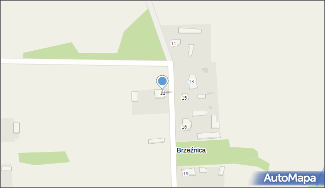 Brzeźnica, Brzeźnica, 14, mapa Brzeźnica