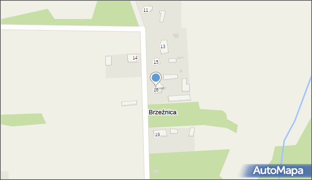 Brzeźnica, Brzeźnica, 16, mapa Brzeźnica