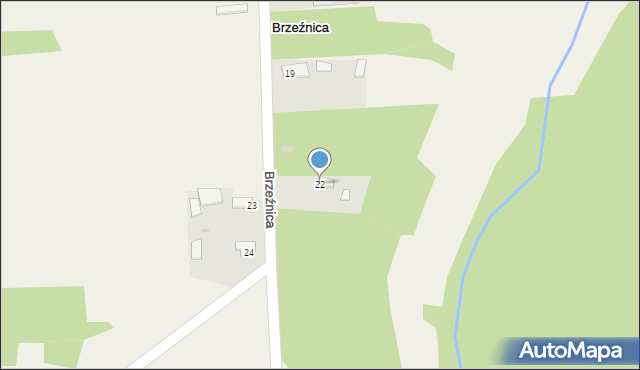 Brzeźnica, Brzeźnica, 22, mapa Brzeźnica