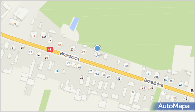 Brzeźnica, Brzeźnica, 27, mapa Brzeźnica