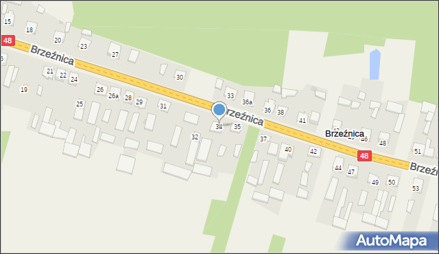 Brzeźnica, Brzeźnica, 34, mapa Brzeźnica