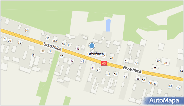 Brzeźnica, Brzeźnica, 43, mapa Brzeźnica