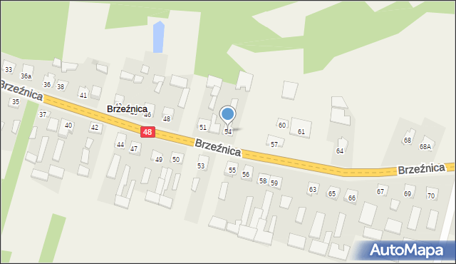 Brzeźnica, Brzeźnica, 54, mapa Brzeźnica