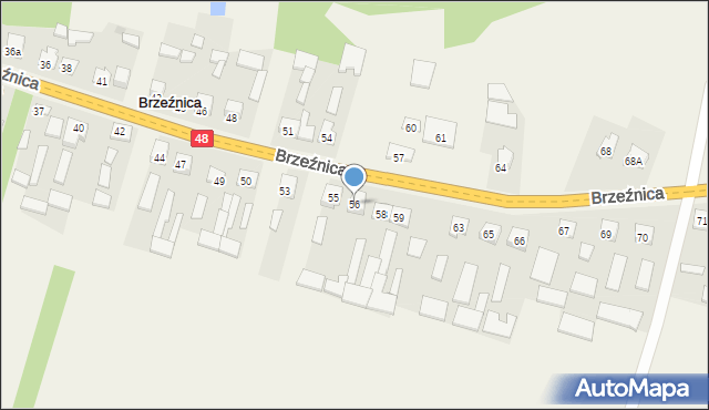 Brzeźnica, Brzeźnica, 56, mapa Brzeźnica