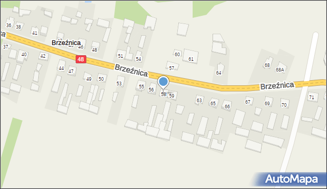 Brzeźnica, Brzeźnica, 58, mapa Brzeźnica