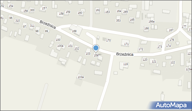 Brzeźnica, Brzeźnica, 104, mapa Brzeźnica