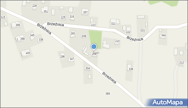 Brzeźnica, Brzeźnica, 209, mapa Brzeźnica