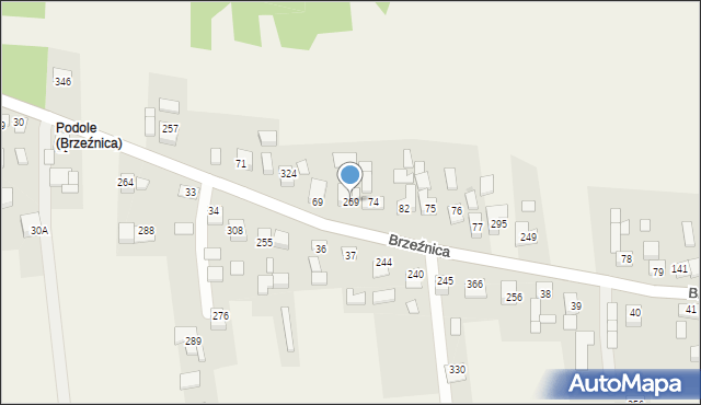 Brzeźnica, Brzeźnica, 269, mapa Brzeźnica