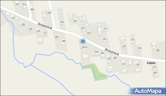 Brzeźnica, Brzeźnica, 277, mapa Brzeźnica