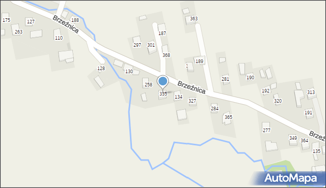 Brzeźnica, Brzeźnica, 335, mapa Brzeźnica