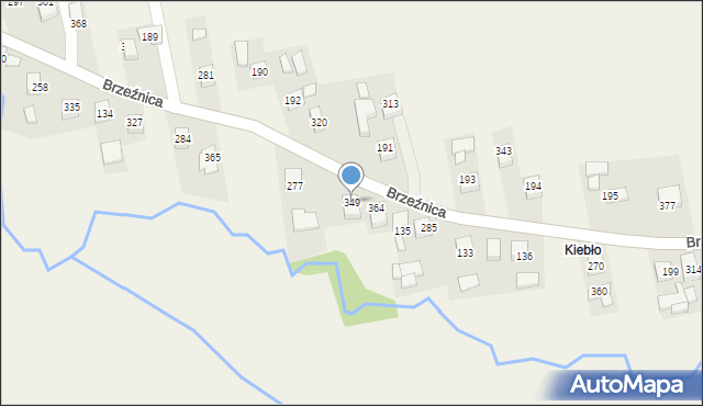 Brzeźnica, Brzeźnica, 349, mapa Brzeźnica