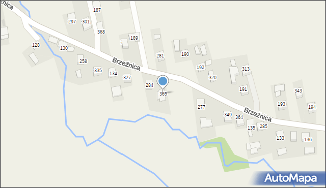 Brzeźnica, Brzeźnica, 365, mapa Brzeźnica