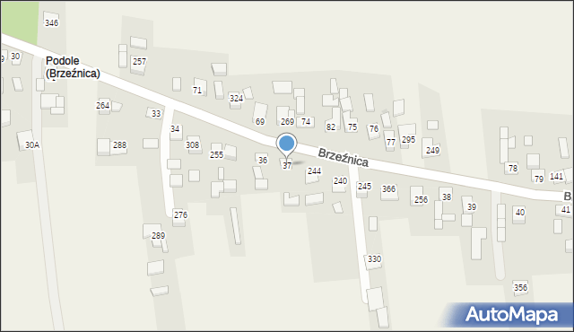 Brzeźnica, Brzeźnica, 37, mapa Brzeźnica