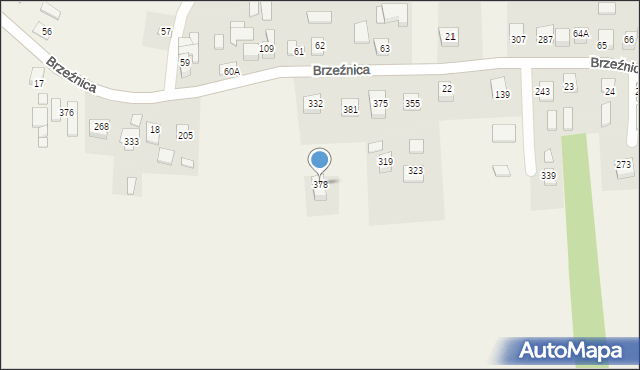 Brzeźnica, Brzeźnica, 378, mapa Brzeźnica