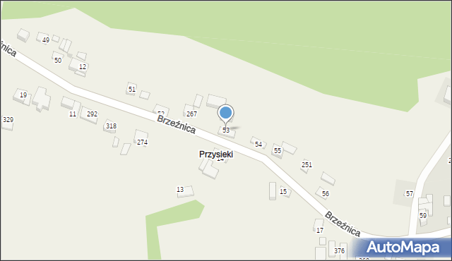 Brzeźnica, Brzeźnica, 53, mapa Brzeźnica