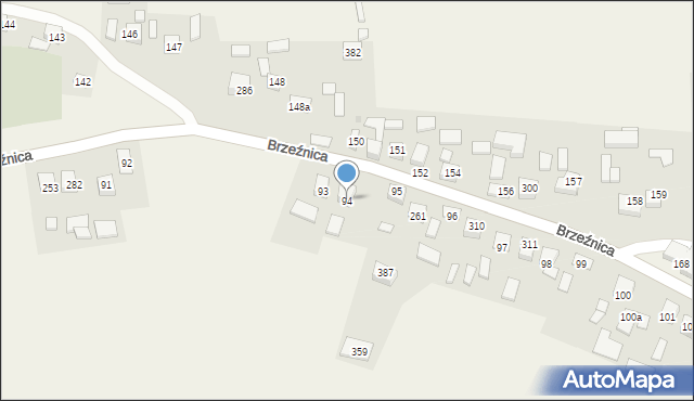 Brzeźnica, Brzeźnica, 94, mapa Brzeźnica