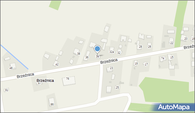 Brzeźnica, Brzeźnica, 34, mapa Brzeźnica