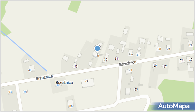 Brzeźnica, Brzeźnica, 38, mapa Brzeźnica