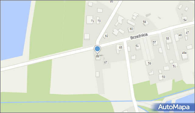 Brzeźnica, Brzeźnica, 69, mapa Brzeźnica