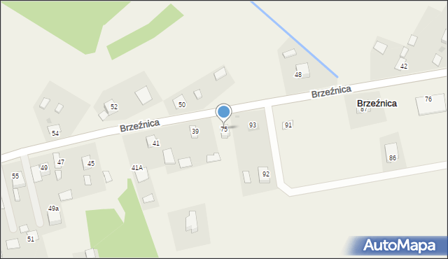 Brzeźnica, Brzeźnica, 75, mapa Brzeźnica