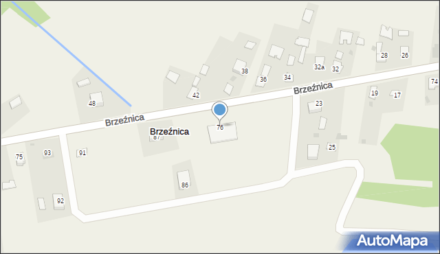 Brzeźnica, Brzeźnica, 76, mapa Brzeźnica