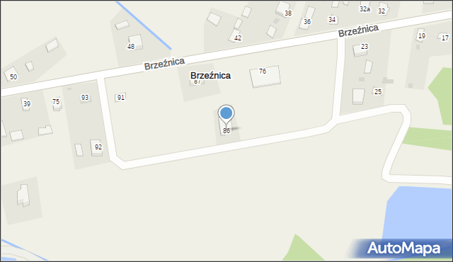 Brzeźnica, Brzeźnica, 86, mapa Brzeźnica