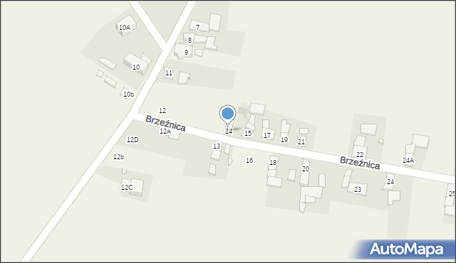 Brzeźnica, Brzeźnica, 14, mapa Brzeźnica