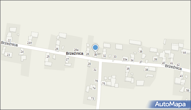 Brzeźnica, Brzeźnica, 30, mapa Brzeźnica