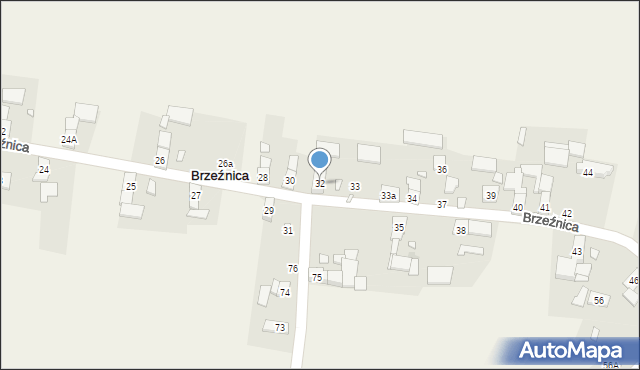 Brzeźnica, Brzeźnica, 32, mapa Brzeźnica