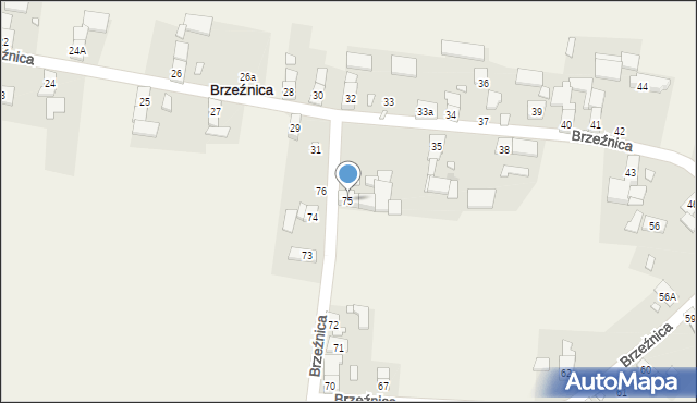 Brzeźnica, Brzeźnica, 75, mapa Brzeźnica