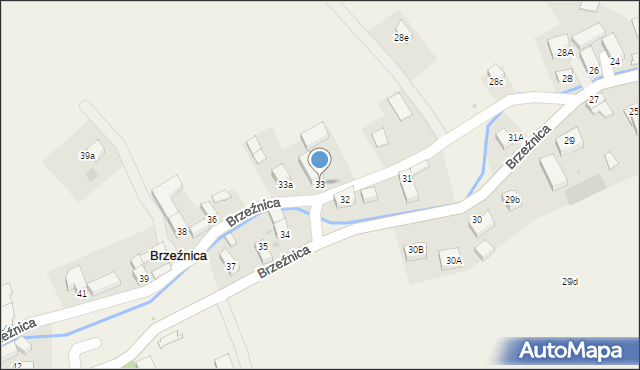 Brzeźnica, Brzeźnica, 33, mapa Brzeźnica