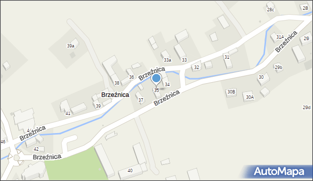 Brzeźnica, Brzeźnica, 35, mapa Brzeźnica