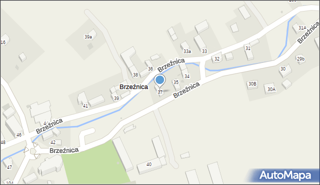 Brzeźnica, Brzeźnica, 37, mapa Brzeźnica