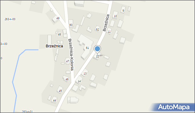 Brzeźnica, Brzeźnica, 12, mapa Brzeźnica