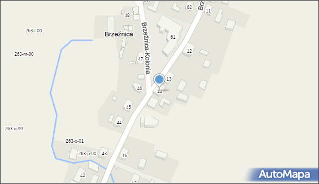 Brzeźnica, Brzeźnica, 14, mapa Brzeźnica