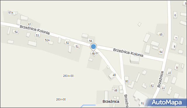 Brzeźnica, Brzeźnica, 50, mapa Brzeźnica