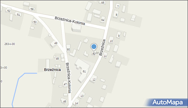 Brzeźnica, Brzeźnica, 62, mapa Brzeźnica